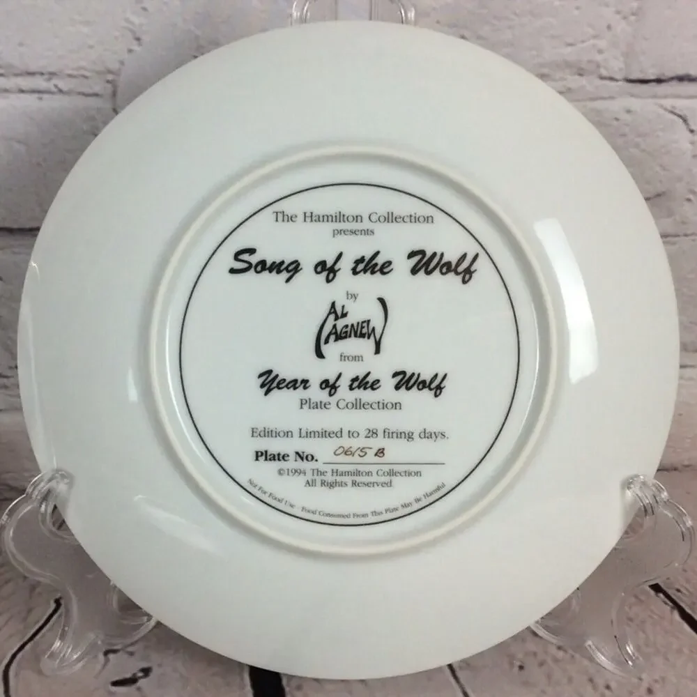 The Hamilton Collection - Year of the Wolf (1994) Set Of 2(Gold Rim) By Al Agnew